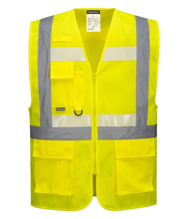 Gilet de sécurité orange fluo luminescent professionnel